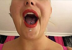 Satisfy your cravings with our exclusive spitting and tongue play video